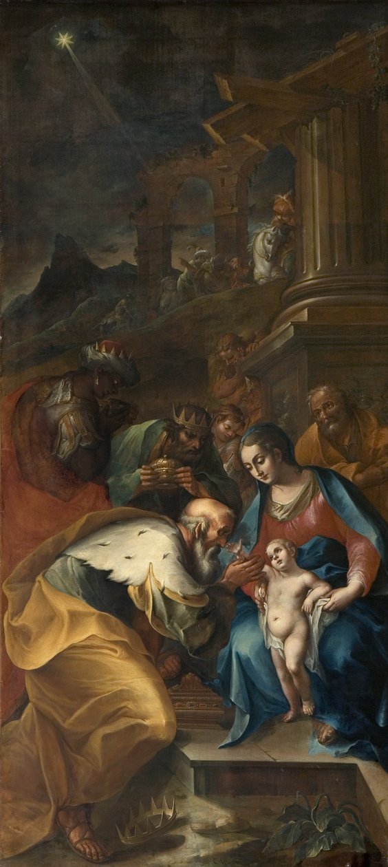 Tilbedelse av magiene av Camillo Procaccini