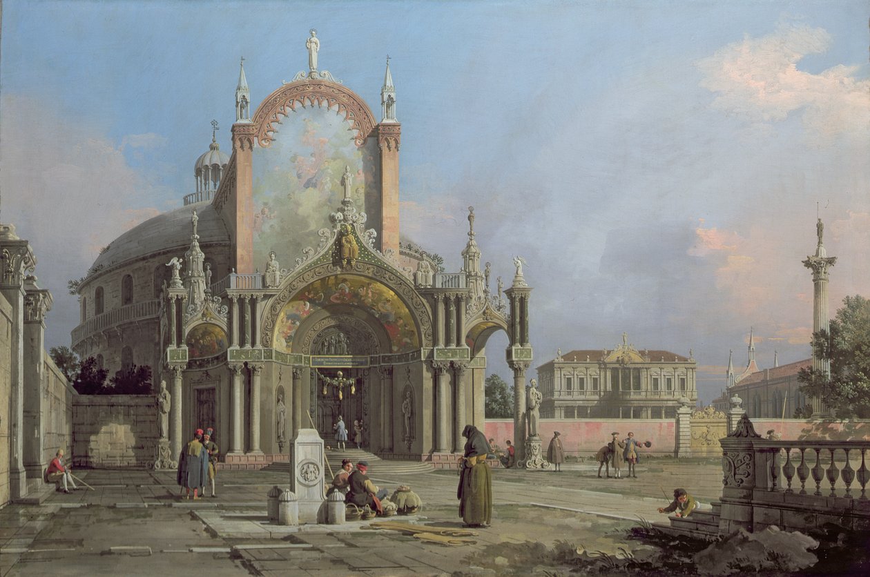 Capriccio av en kirke, ca. 1750 av Giovanni Antonio Canal