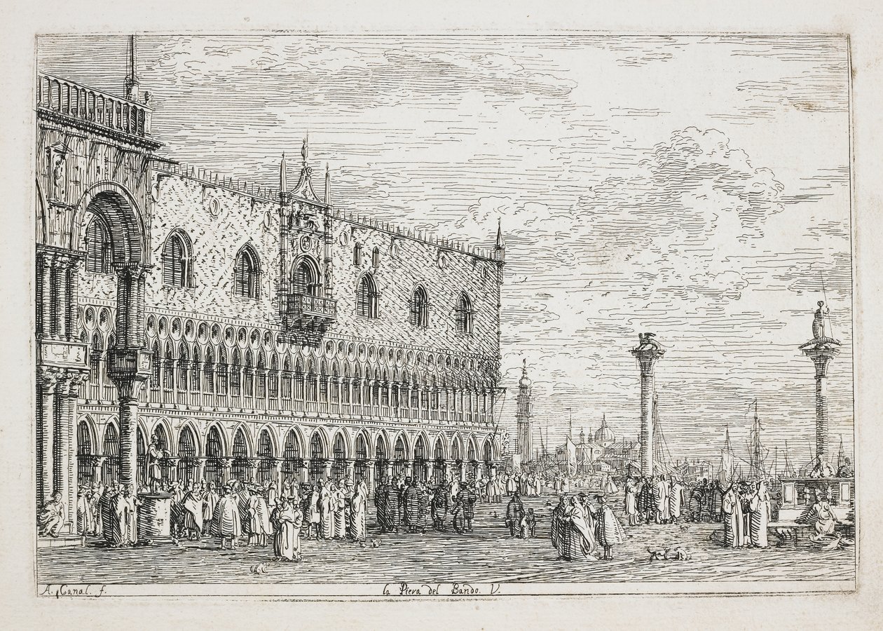 La Piera del Bando (Proklamasjonssteinen, Venezia), 1740-1745 av Giovanni Antonio Canal