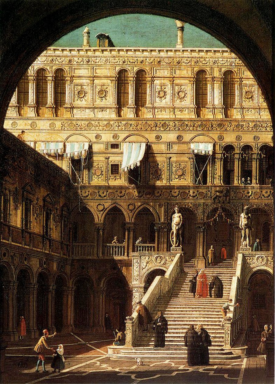 Kjempenes trinn, Venezia, 1765 av Giovanni Antonio Canal