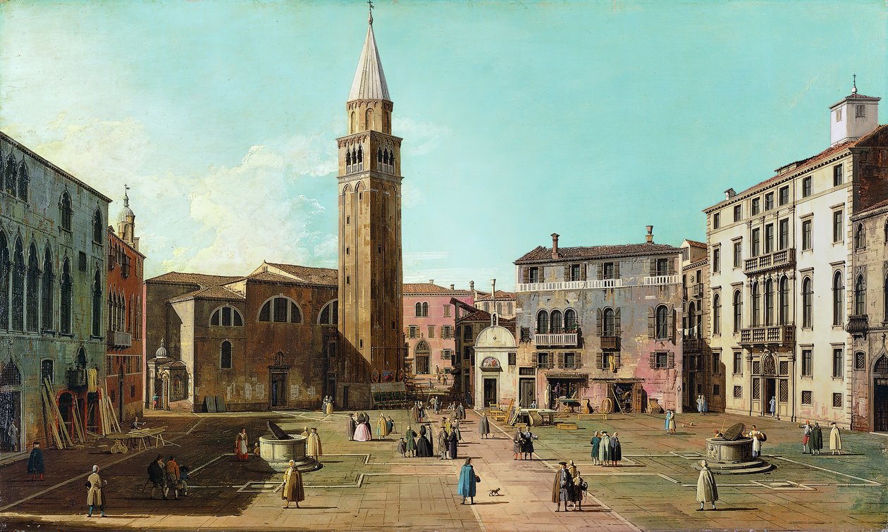 Campo SantAngelo, Venezia, 1730-tallet. av Giovanni Antonio Canal