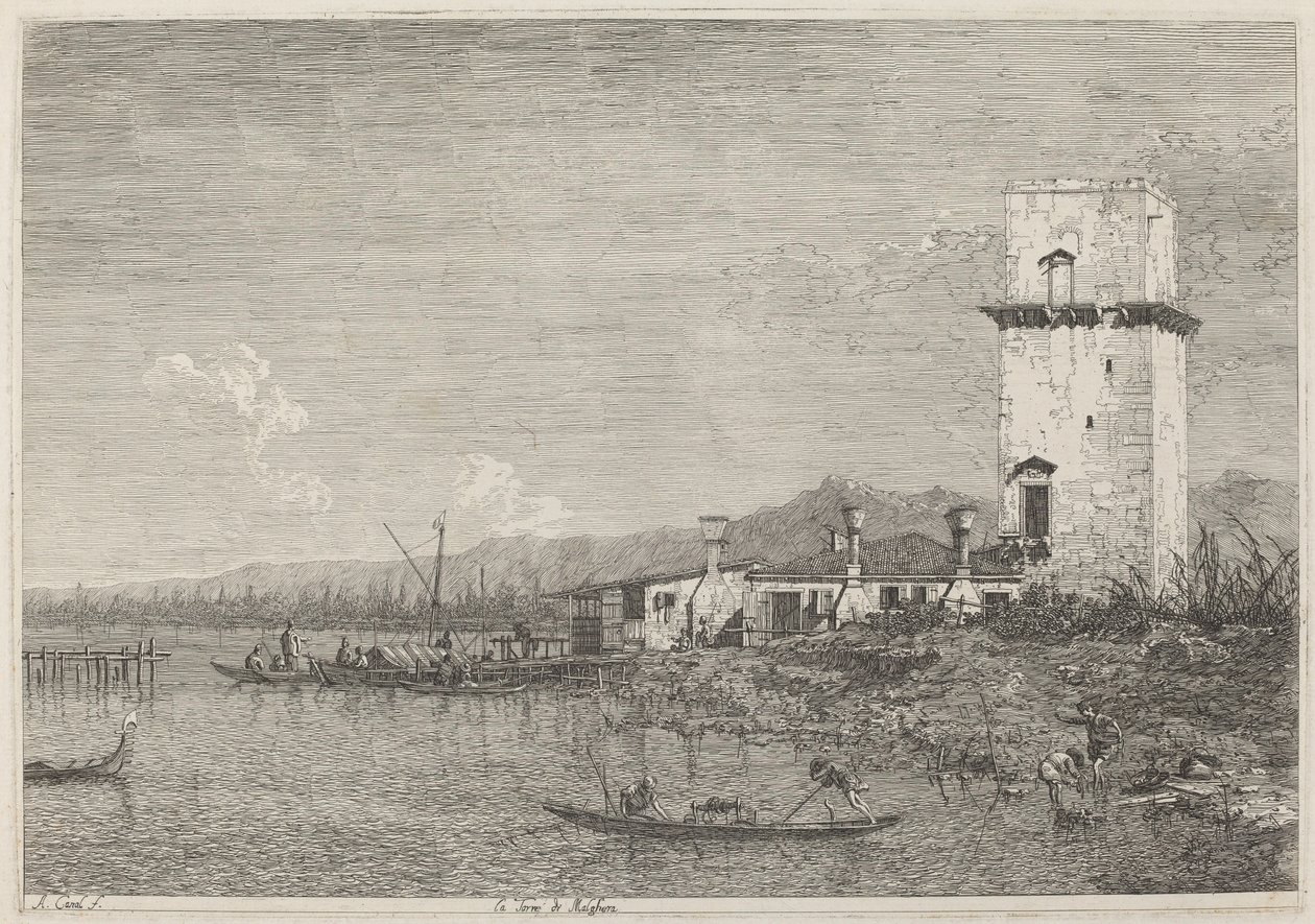 Tårnet i Malghera av Canaletto