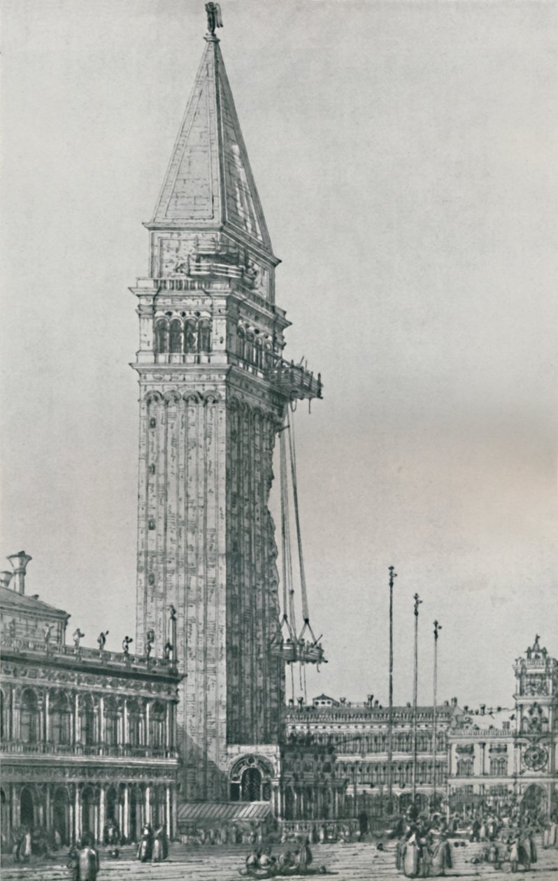 Reparasjon av Campanile, 1746-1756, 1925. av Giovanni Antonio Canal