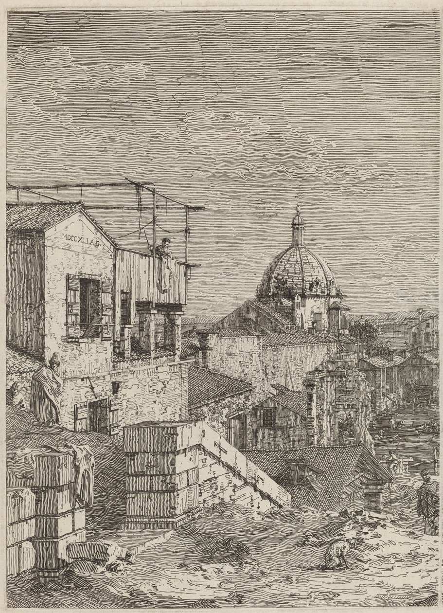 Huset med inskripsjonen [til venstre], 1741. av Canaletto