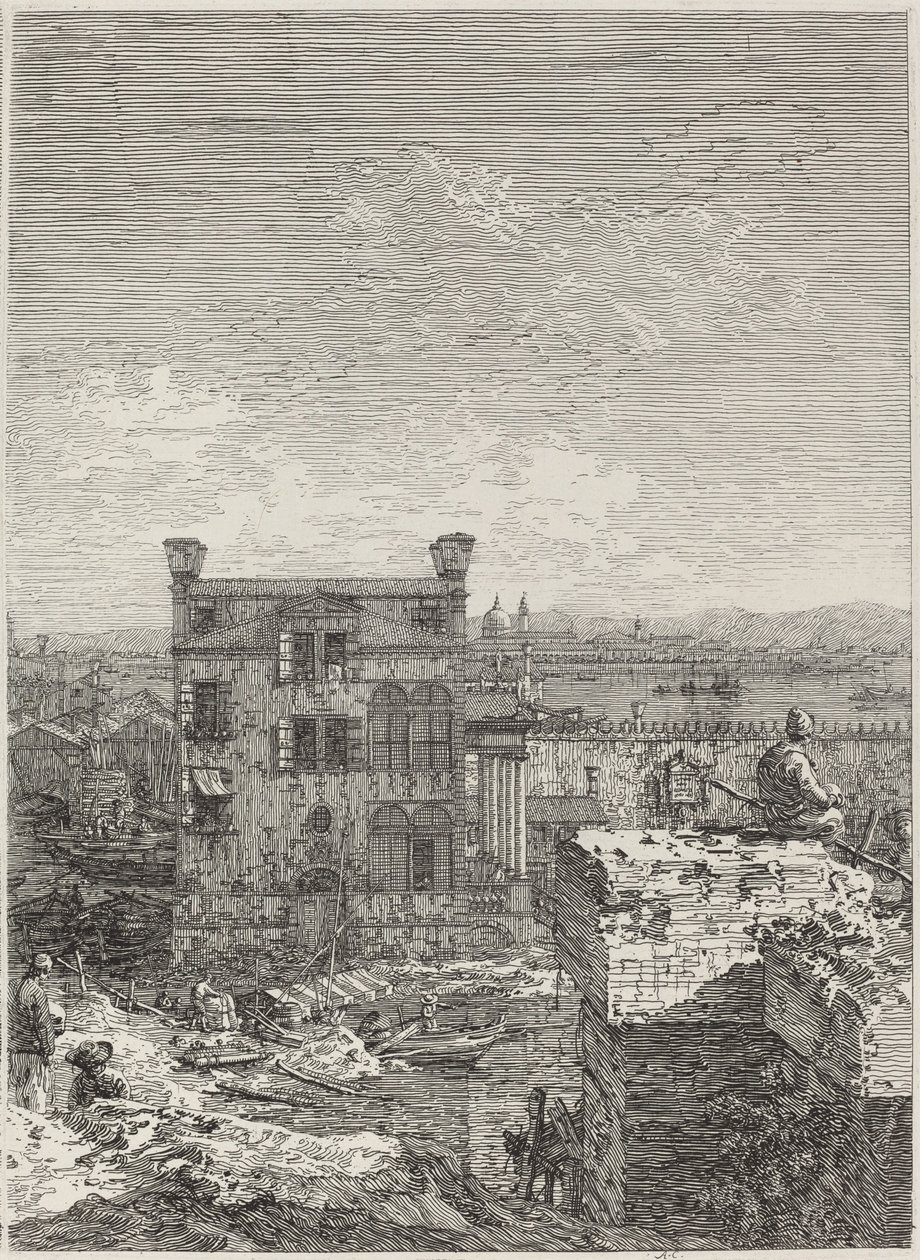 Huset med peristilen [til høyre] av Canaletto