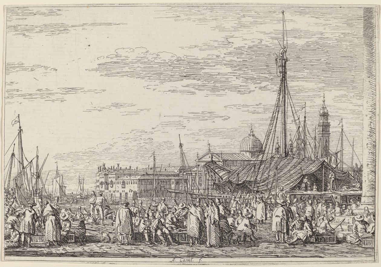 Markedet på Molo av Canaletto