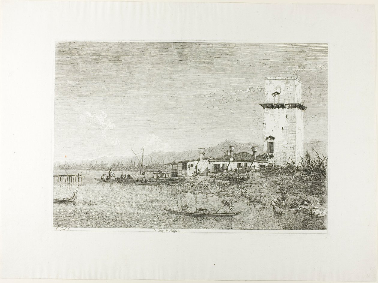 Tårnet i Malghera, fra Vedute av Canaletto