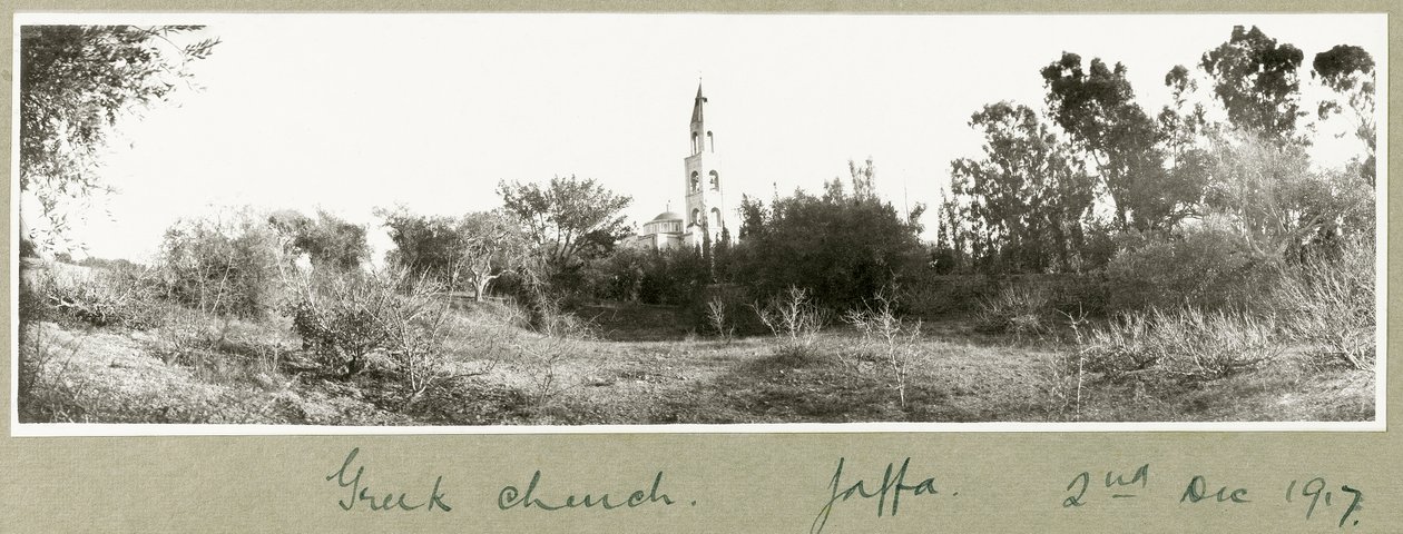 Gresk kirke, Jaffa, 2. desember 1917 av Capt. Arthur Rhodes