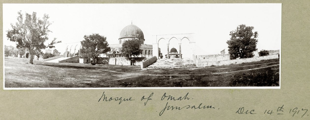 Omar-moskeen, Jerusalem, 14. desember 1917 av Capt. Arthur Rhodes