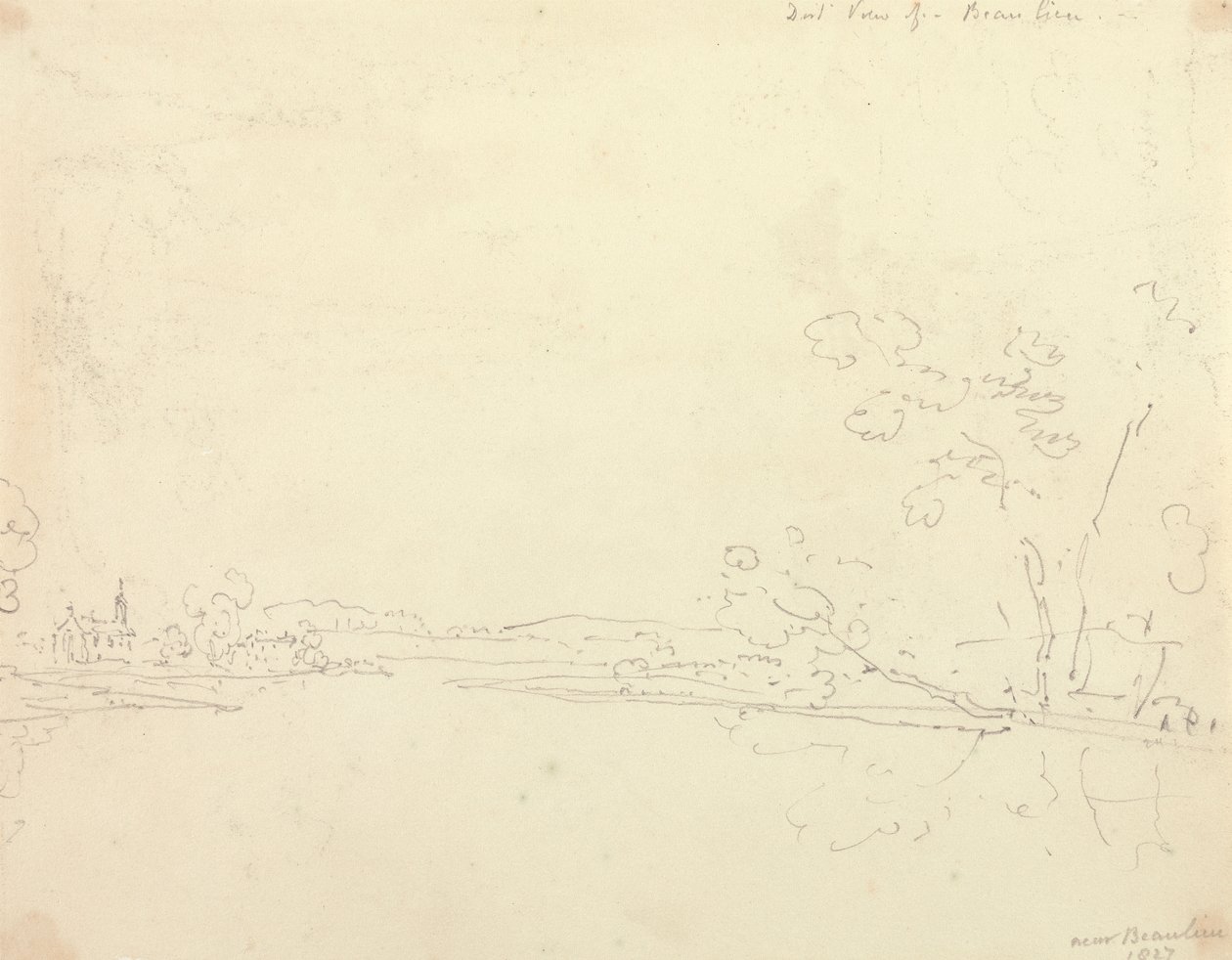 Fjern utsikt over Beaulieu, Hampshire av Capt. Thomas Hastings
