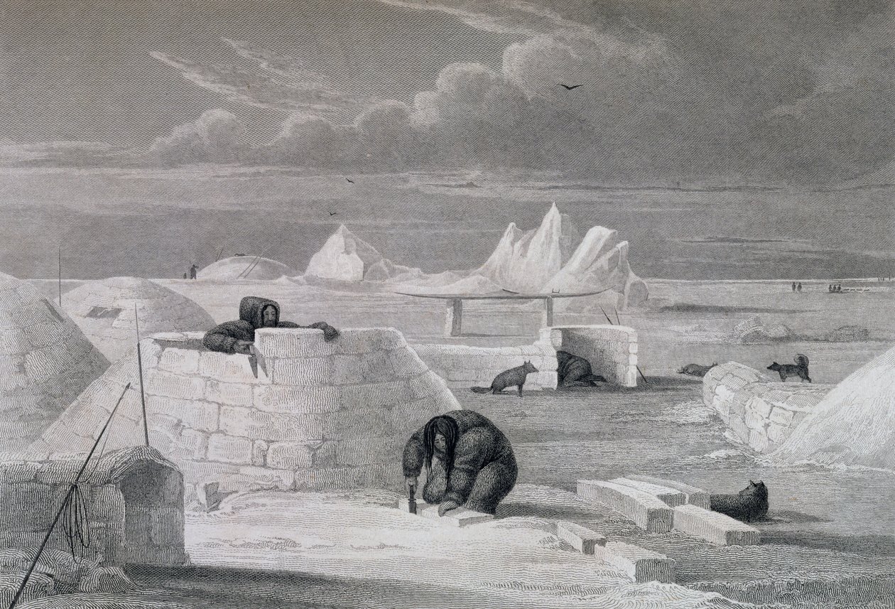 Esquimaux bygger en snøhytte, fra 