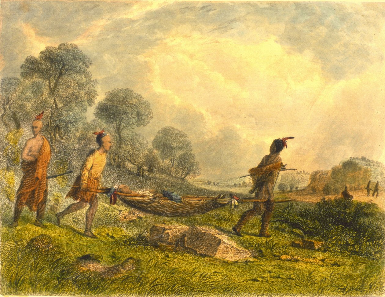 Transport av sårede, 1853 av Captain Seth Eastman