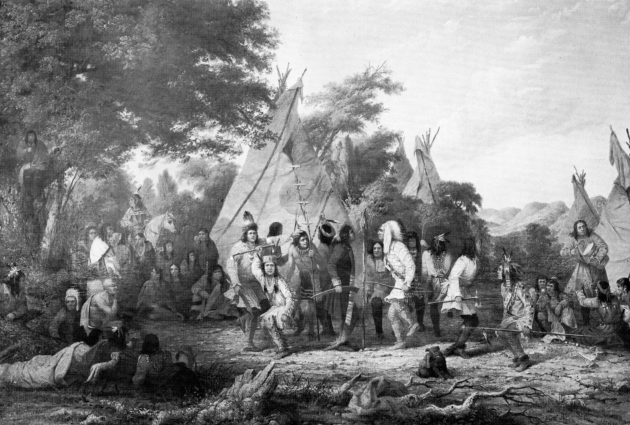 Dog Dance of the Dakotas, c1847. av Captain Seth Eastman