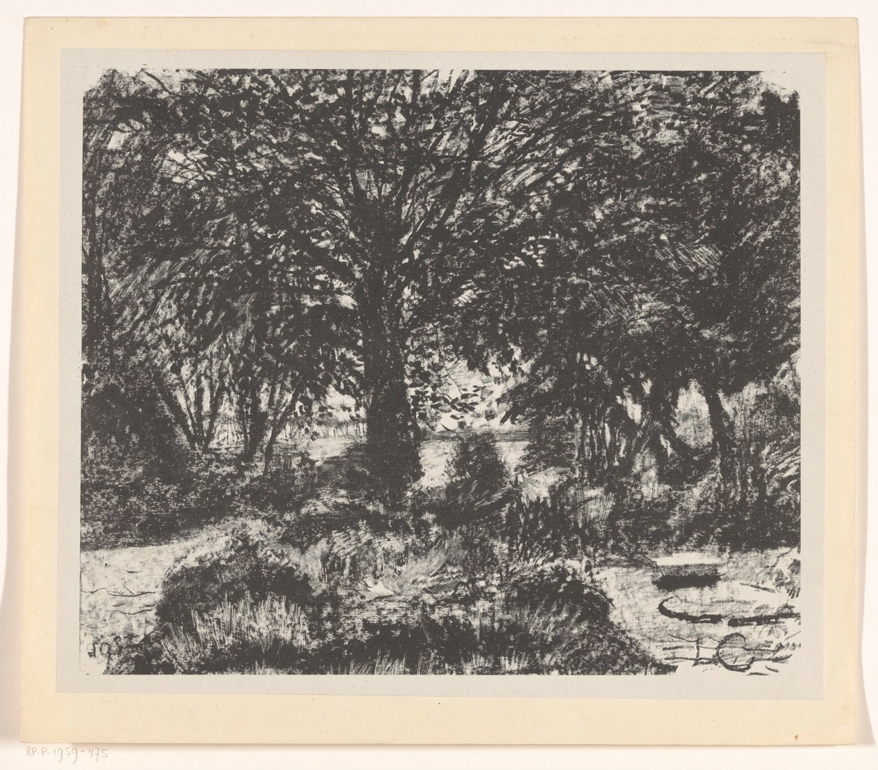 Hage med stort tre av Carel Adolph Lion Cachet