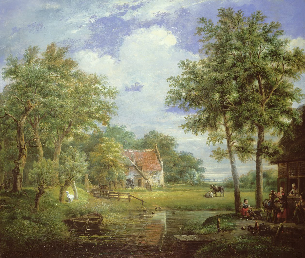 Dutch Farm Scene av Carel Lodewijk Hansen