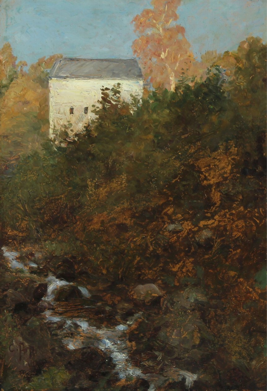 Hvitt hus ved en bekk av Carl Arp