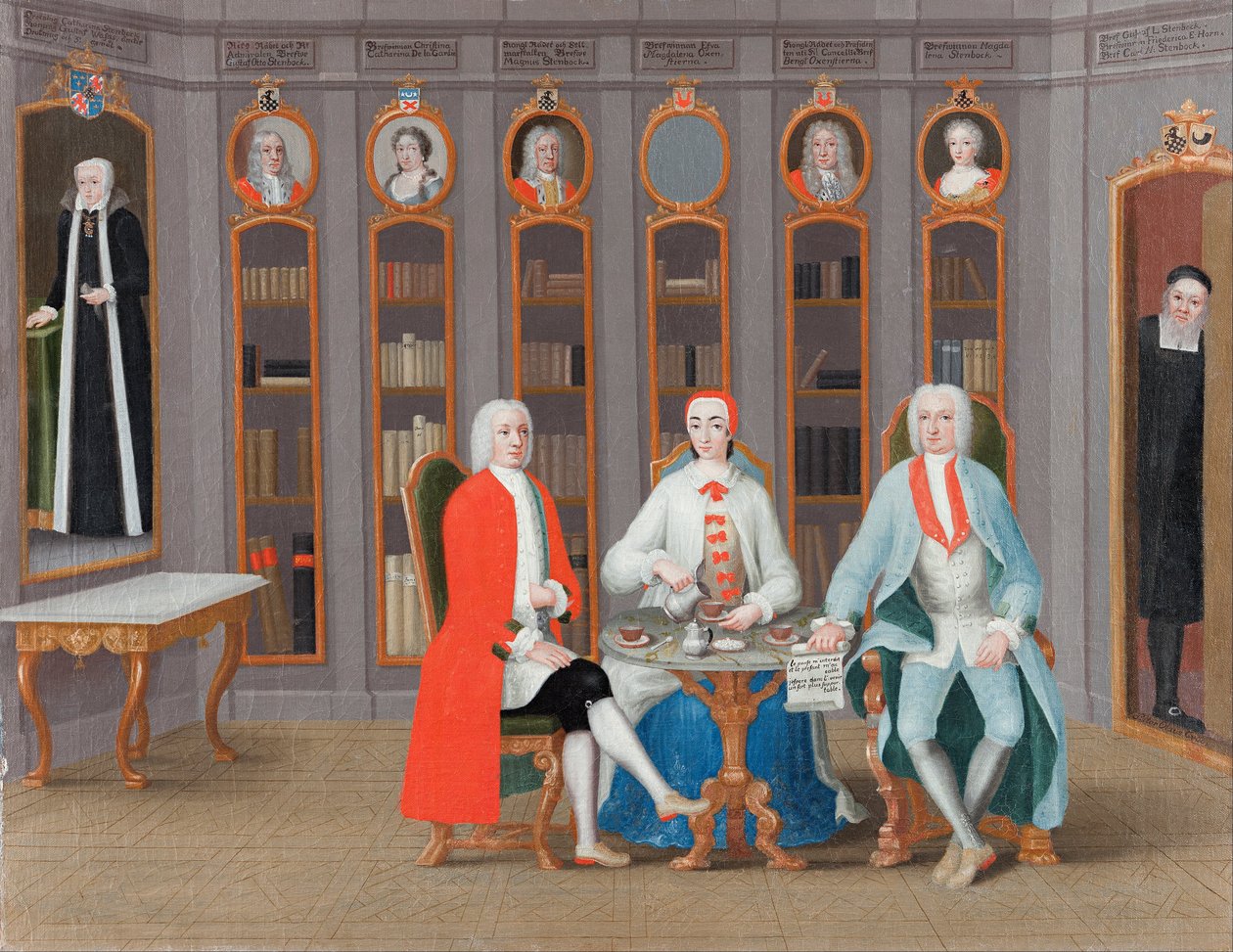 Familien Stenbock i biblioteket deres på Rånäs av Carl Fredrik Svan
