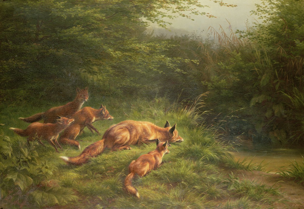 Rever som venter på byttet av Carl Friedrich Deiker