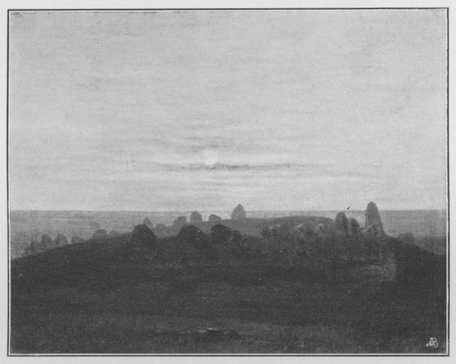 En hunns grav i måneskinn av Carl Gustav Carus