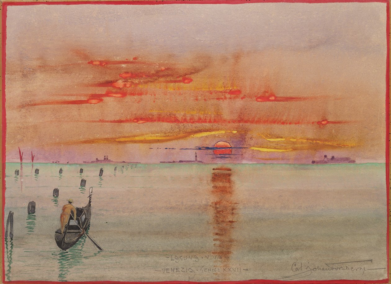 Lake Viva, Venezia, 1927 (wc på papir) av Carl Johan Forsberg