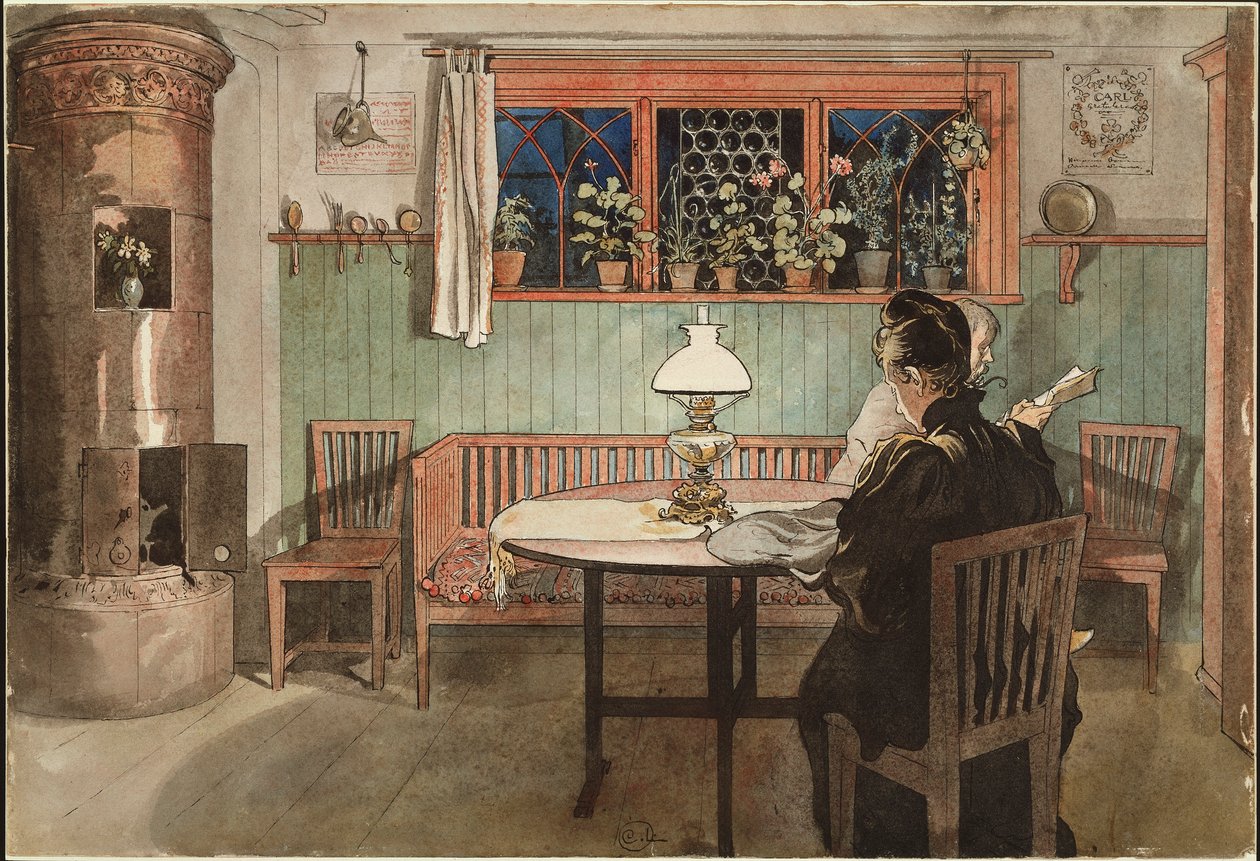 Når barna har lagt seg av Carl Larsson