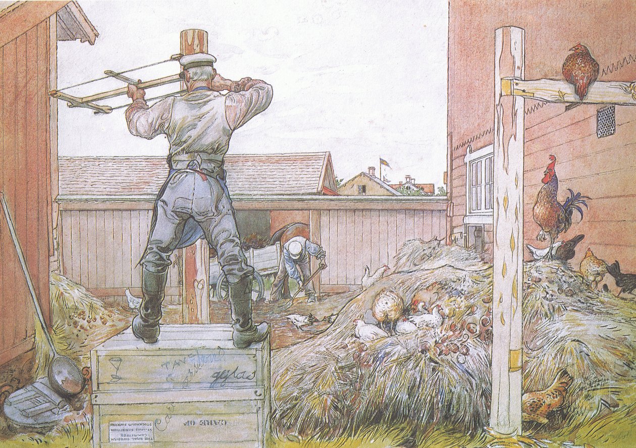 Hanen fortsatte å gale hele tiden Elfstrøm saget og hamret av Carl Larsson