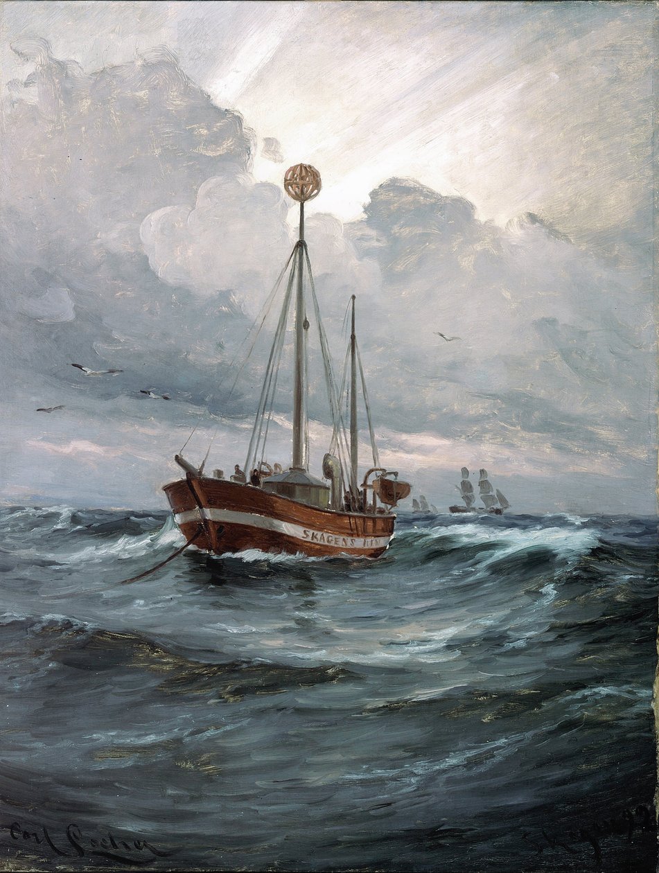 Fyrskipet ved Skagen Reef av Carl Ludvig Locher