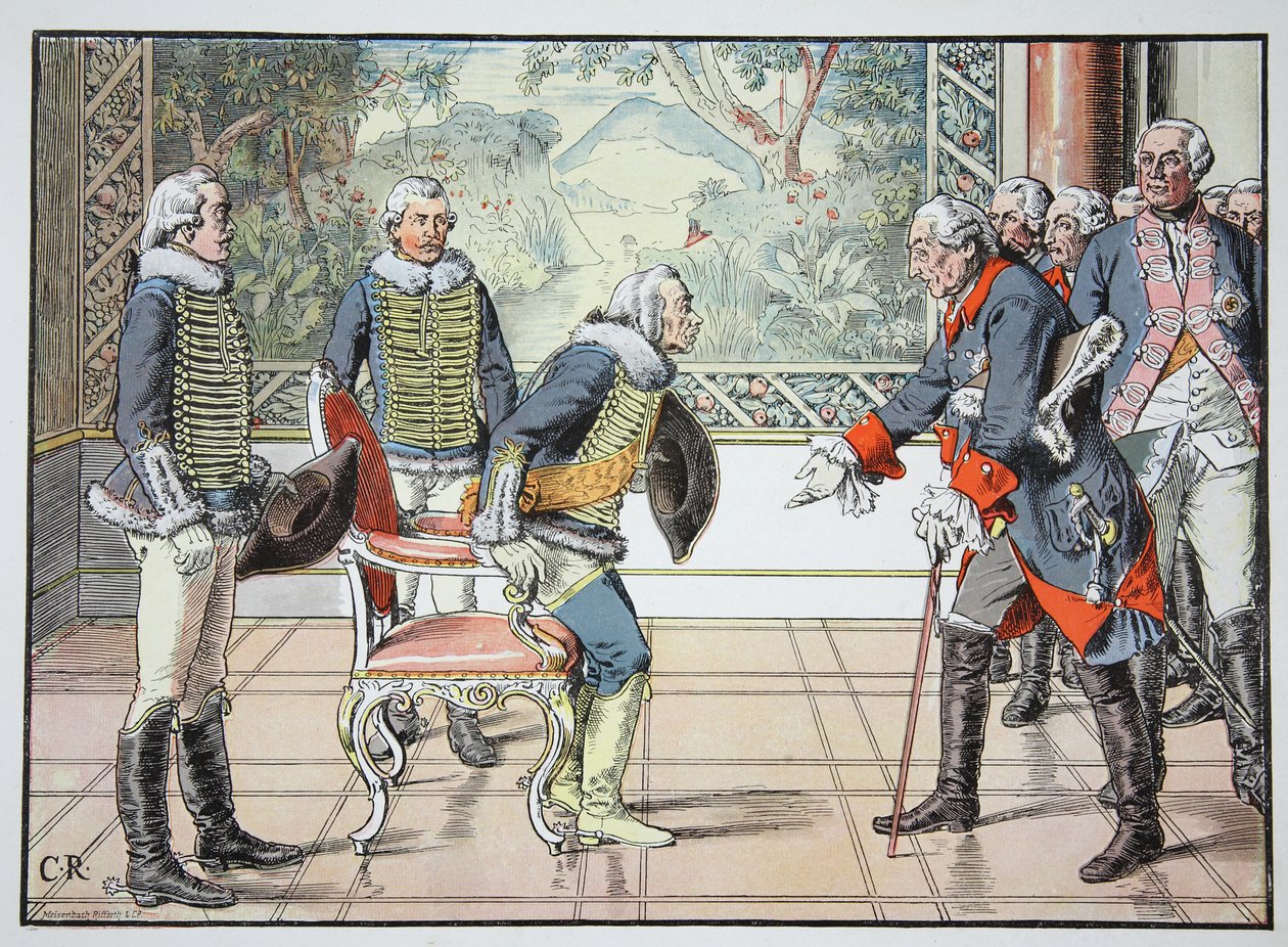 Fredrik den store og den 85 år gamle Zieten, 1784 av Carl Röchling