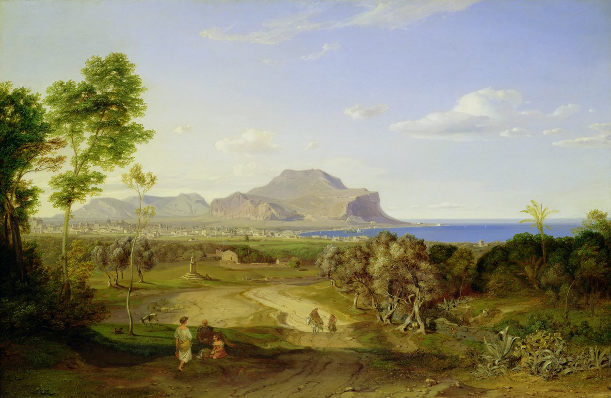 Utsikt over Palermo, 1828 av Carl Rottmann