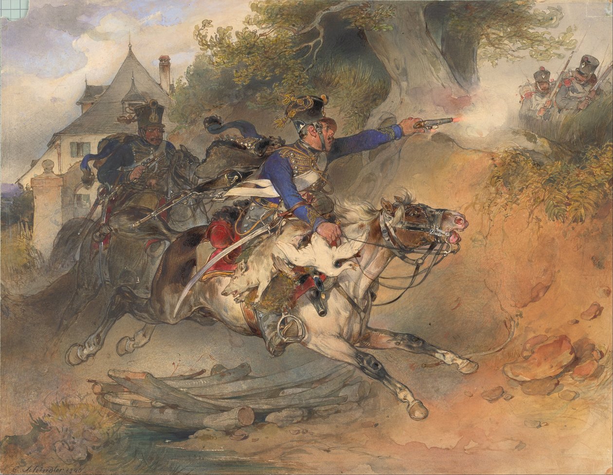 The Foraging Hussar, 1840 av Carl Schindler