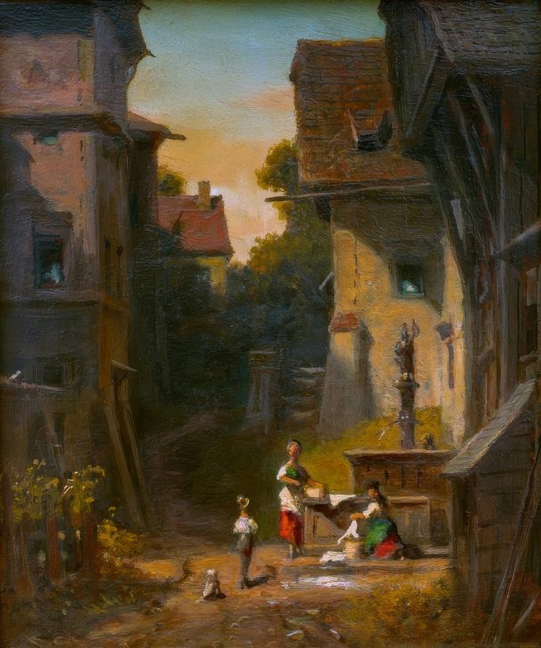Ved byfontenen av Carl Spitzweg