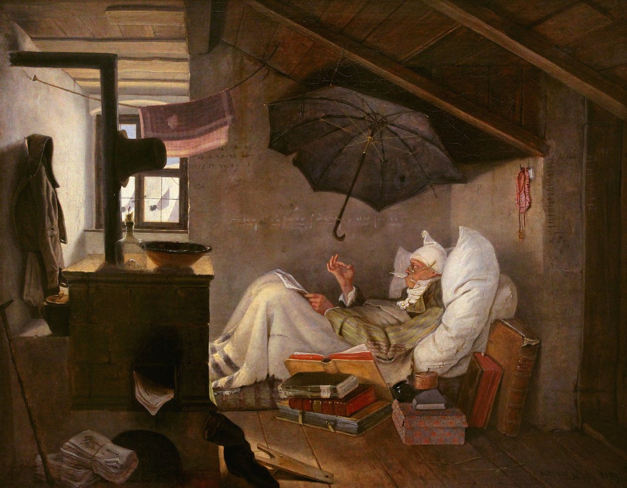 Stakkars dikteren av Carl Spitzweg