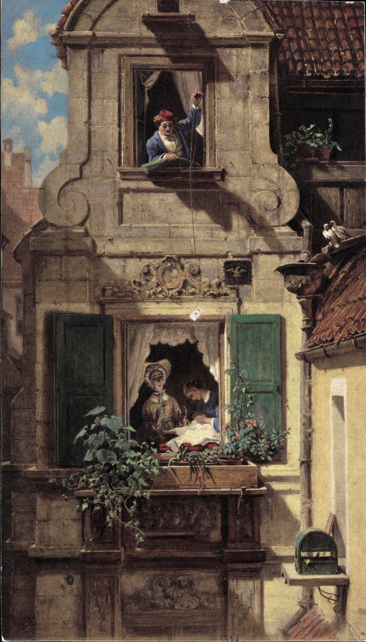 The Intercepted Love Letter, ca. 1855-60 av Carl Spitzweg