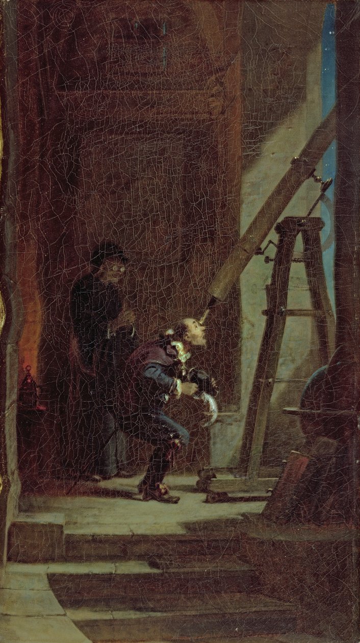 Stjernekikkeren, ca. 1863 av Carl Spitzweg