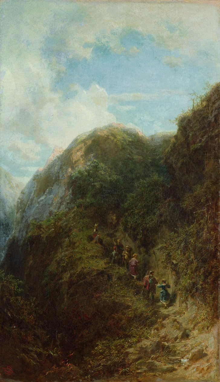 Turister i fjellet av Carl Spitzweg