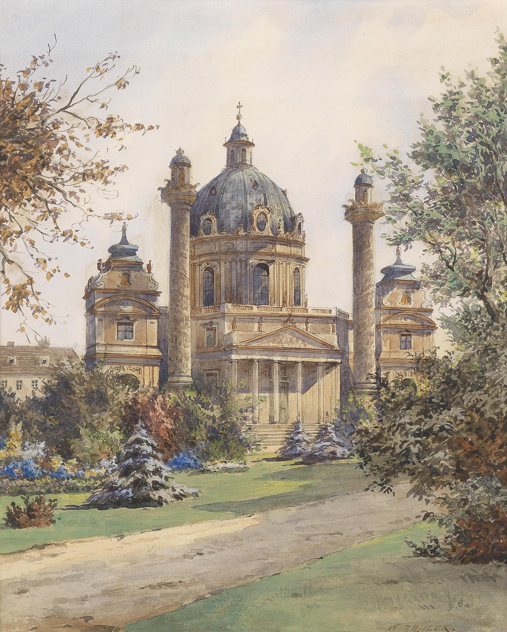 Karlskirche i Wien av Carl Wenzel Zajicek