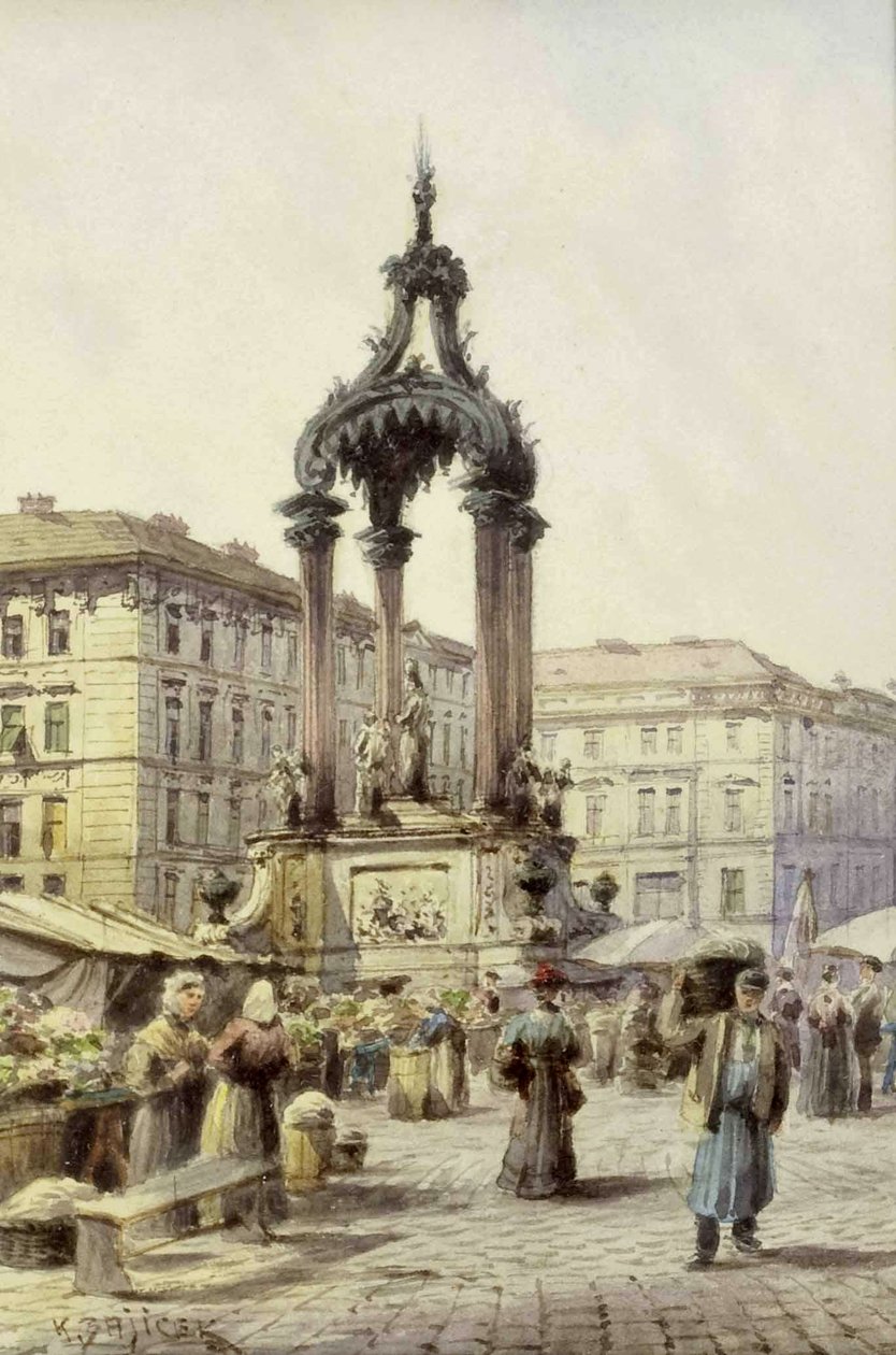 Kjas og mas på Hoher Markt i Wien av Carl Wenzel Zajicek