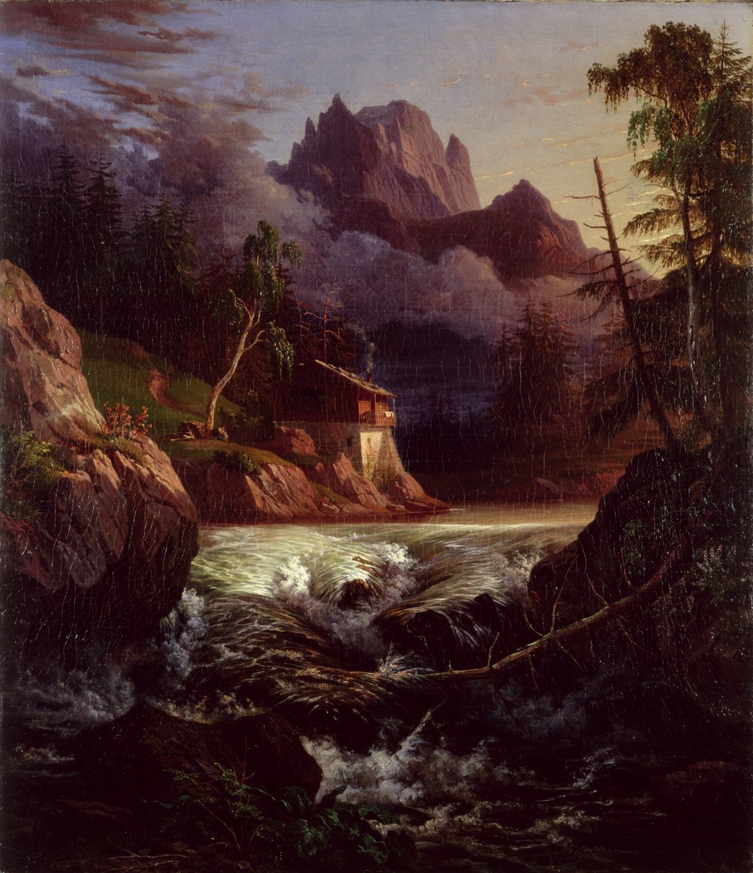 Mølle i Liebethal-regionen, 1820 av Carl Wilhelm Goetzloff