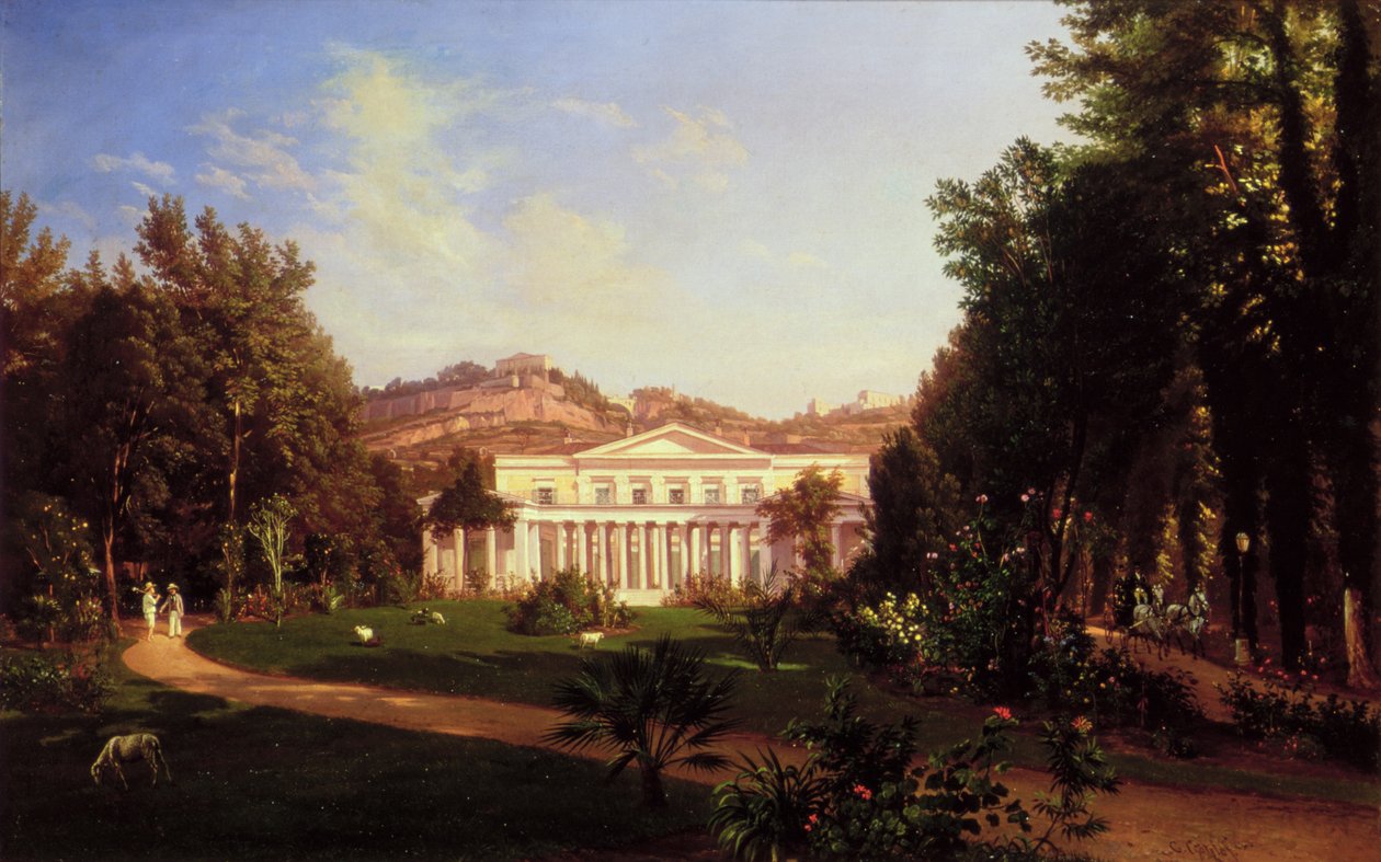 Villa Pignatella, Riviera di Chiaia, Napoli, ca. 1845 av Carl Wilhelm Goetzloff