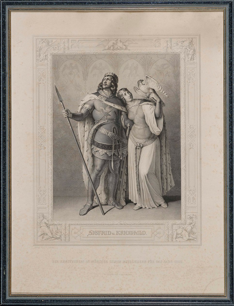 Nibelungenlied. Siegfried og Kriemhild, 1860. av Carl Arnold Gonzenbach
