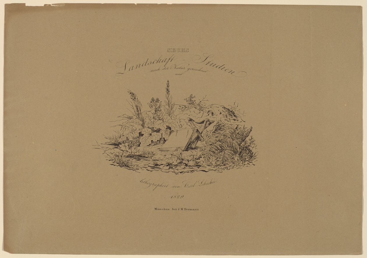 Seks landskapsstudier fra naturen av Carl August Lebschee
