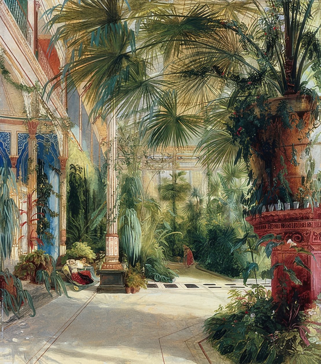 Det indre av palmehuset. 1832 av Carl Blechen