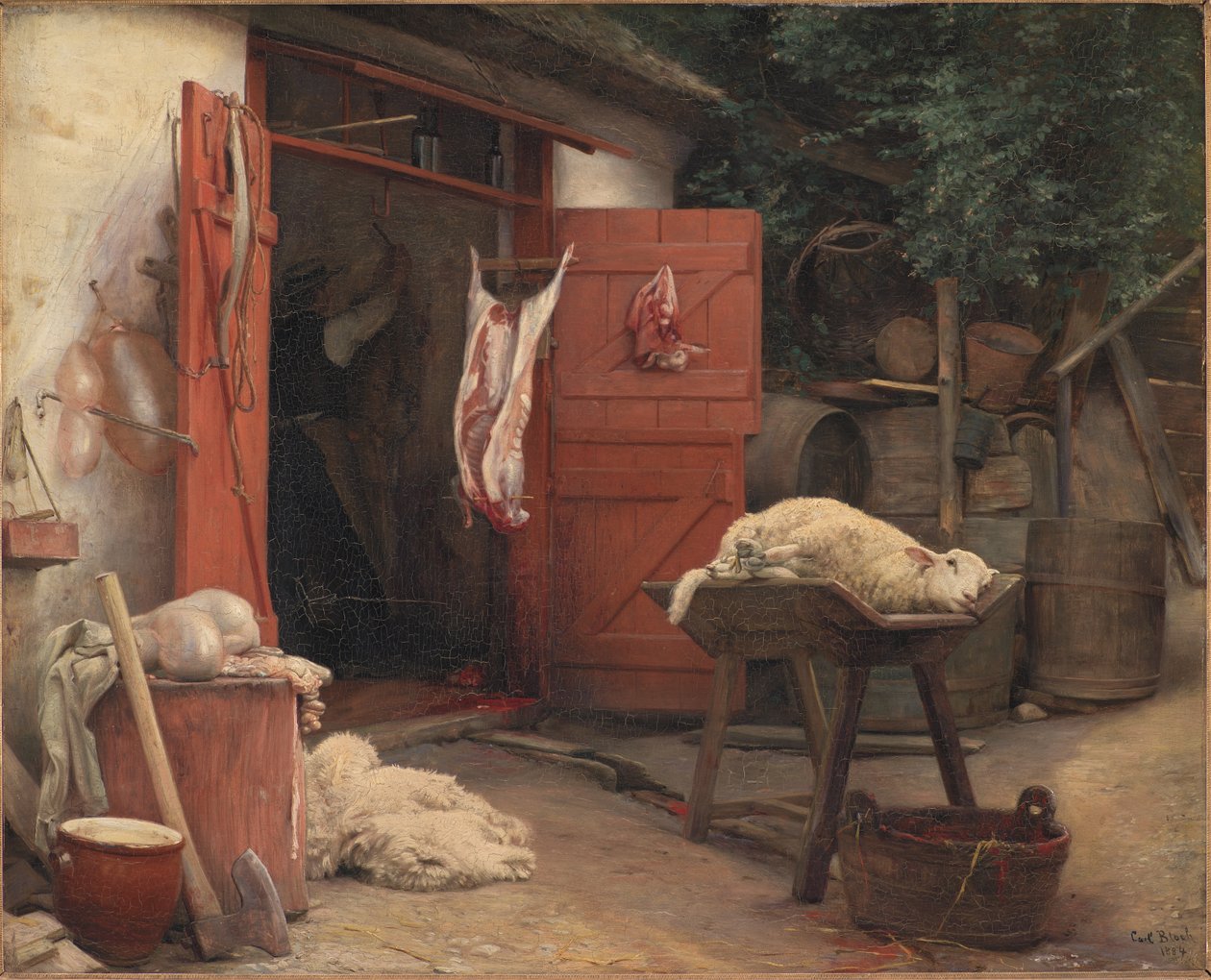 Et slakteri i Hellebæk av Carl Bloch