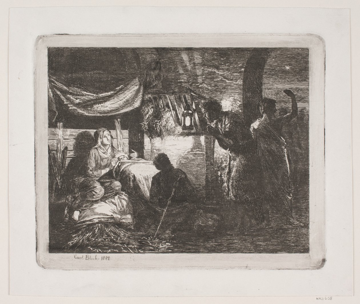 Tilbedelse av hyrdene av Carl Bloch