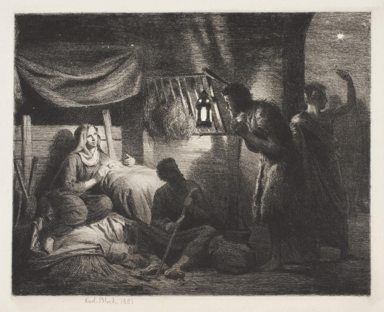 Tilbedelse av hyrdene av Carl Bloch