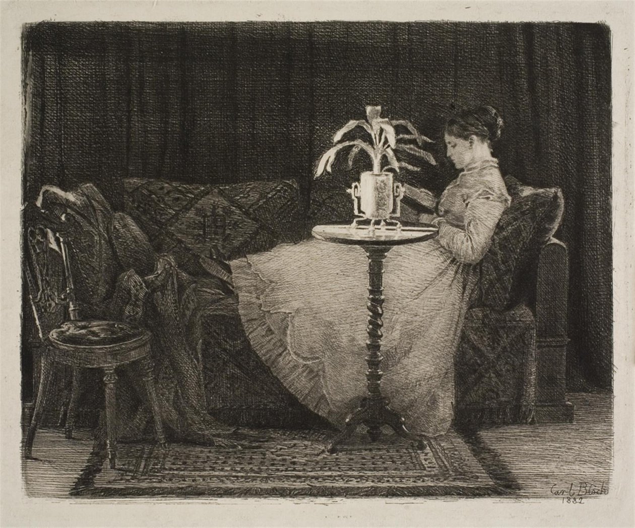 Lesende dame av Carl Bloch