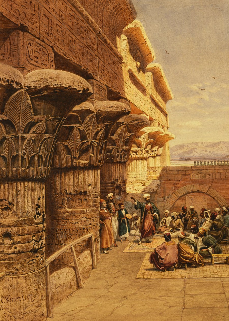Musikere ved Philae, 1877 av Carl Friedrich Heinrich Werner