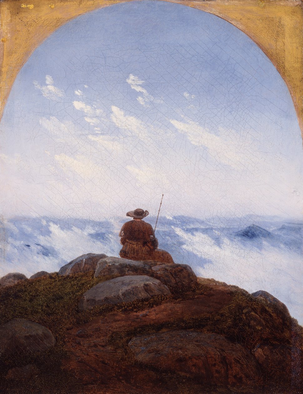 Vandrer på fjelltoppen, 1818. av Carl Gustav Carus