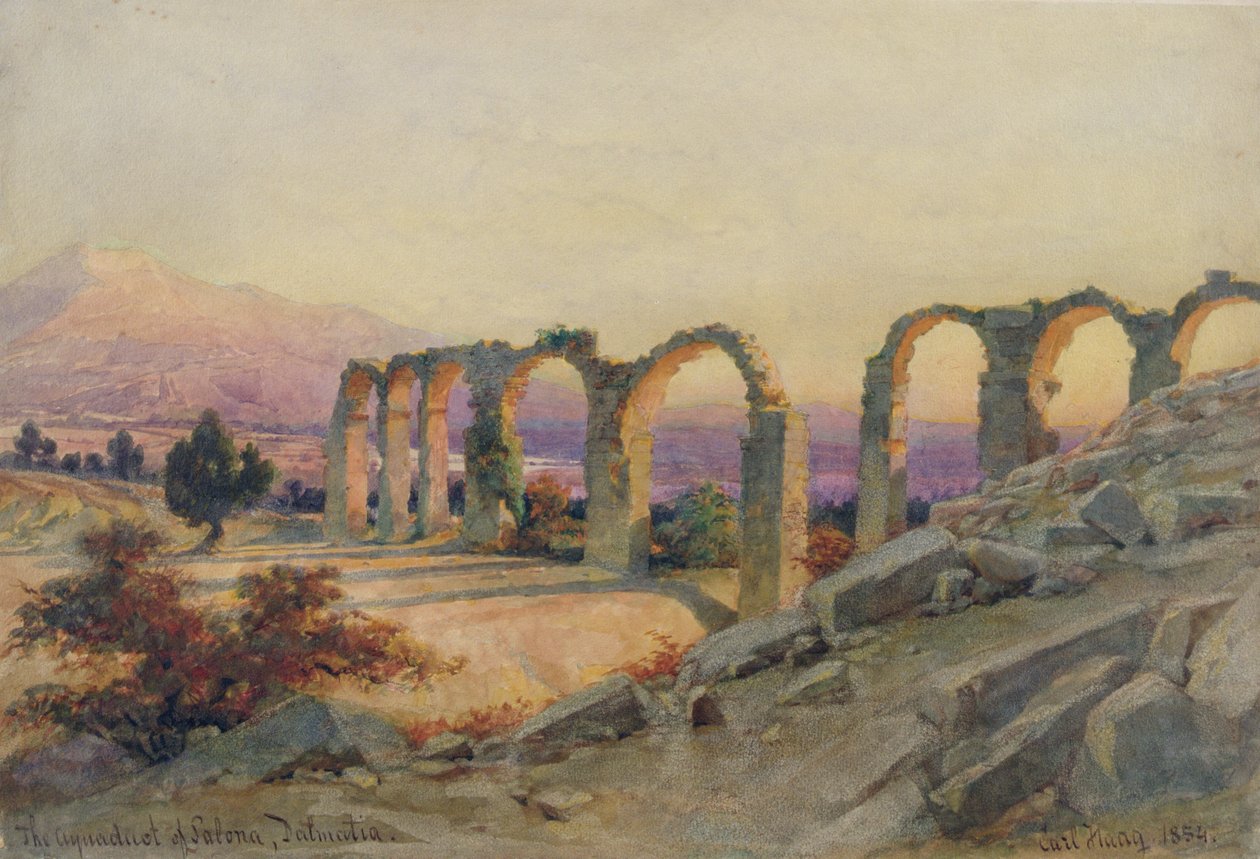 Akvedukten i Salona, Dalmatia, 1854 av Carl Haag