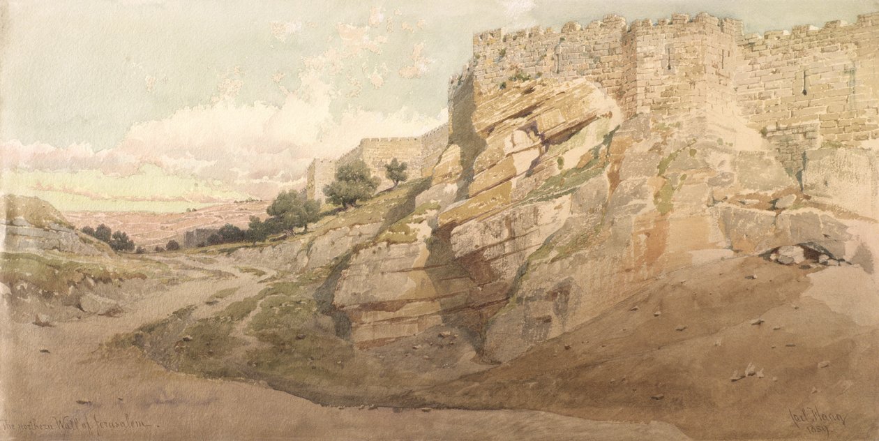 Jerusalems nordmur, 1859 av Carl Haag